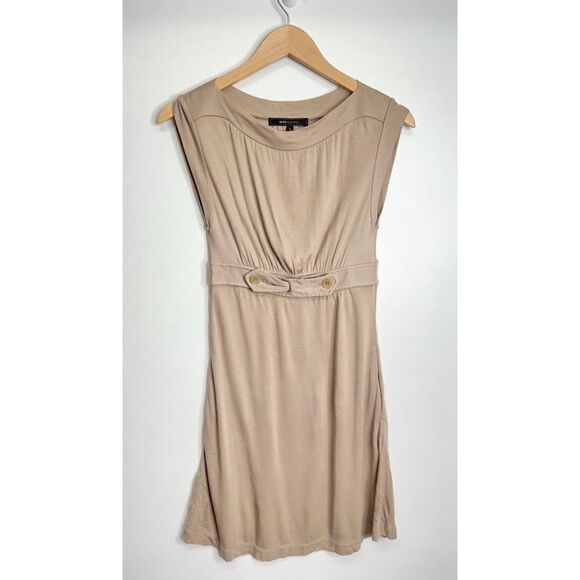 BCBGMAXAZRIA Dress Sleeveless Casual Button Detail Tan Size XS Mini - Picture 2 of 6